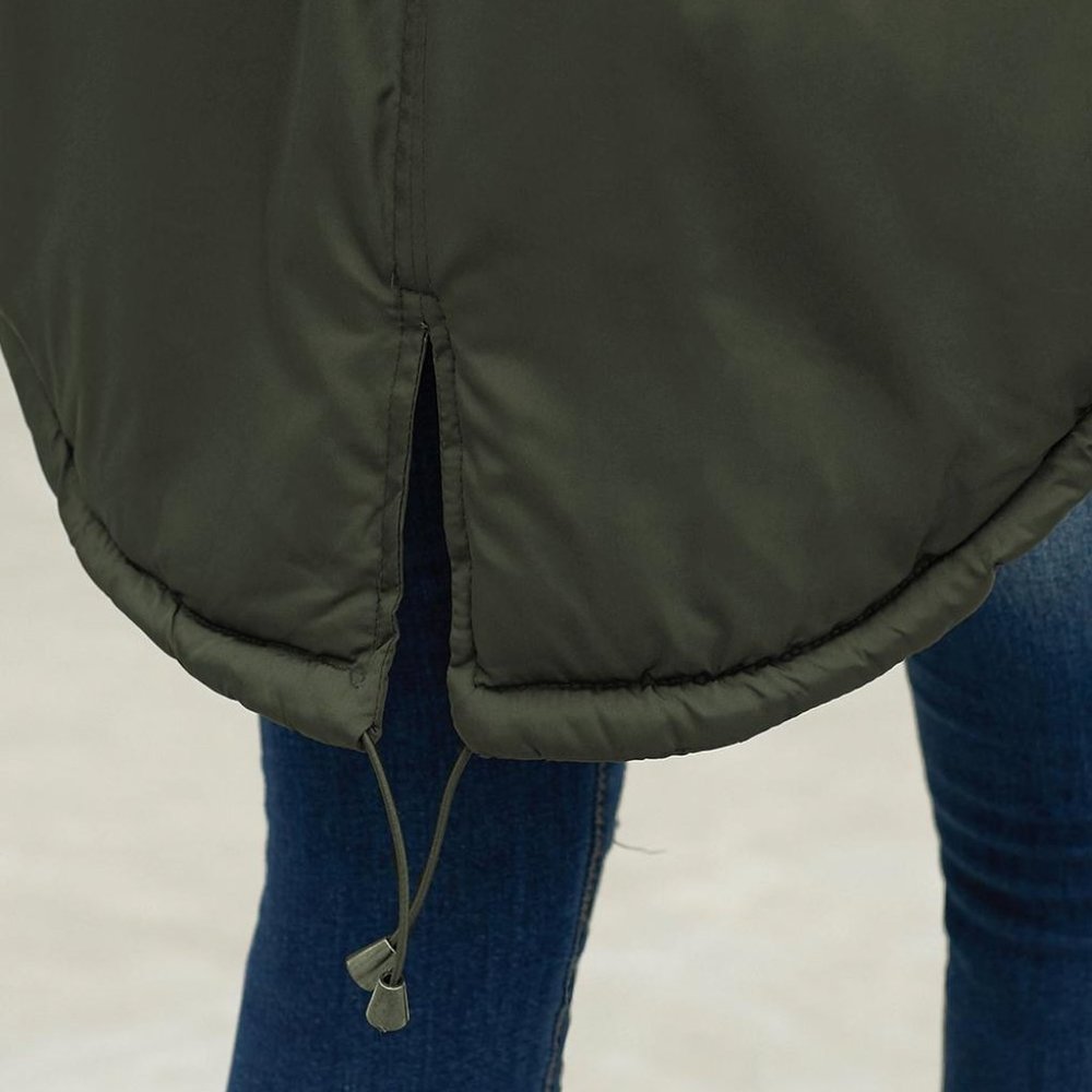 *SALE* Parka - Green Hooded Parka with Fur Trim - Picture 4 of 9